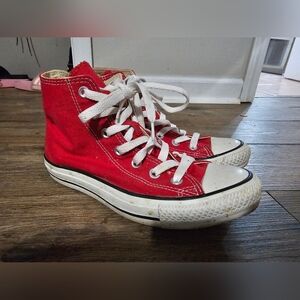 Red hightop converse